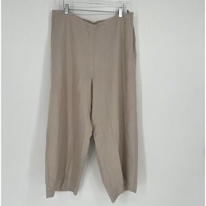 J‎ Jill Wide Leg Pants Womens XL Linen Tan Relaxed Lightweight Coastal Classic